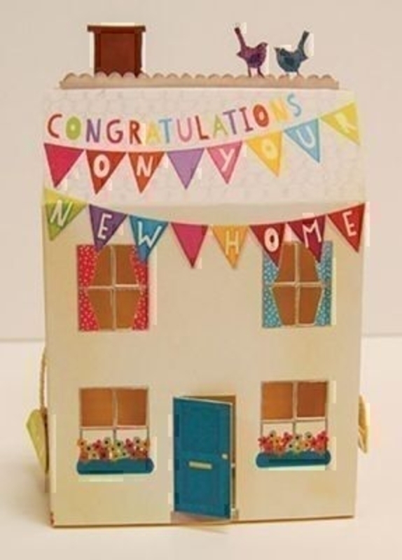New Home Card 3D Paper Magic Paper Rose. This beautiful 3D house shaped card by Paper Magic for Paper Rose is a charming New Home card. On the front 'Congratulations on your new home' On the inside 'Wishing you lots of happiness in your new home' Come